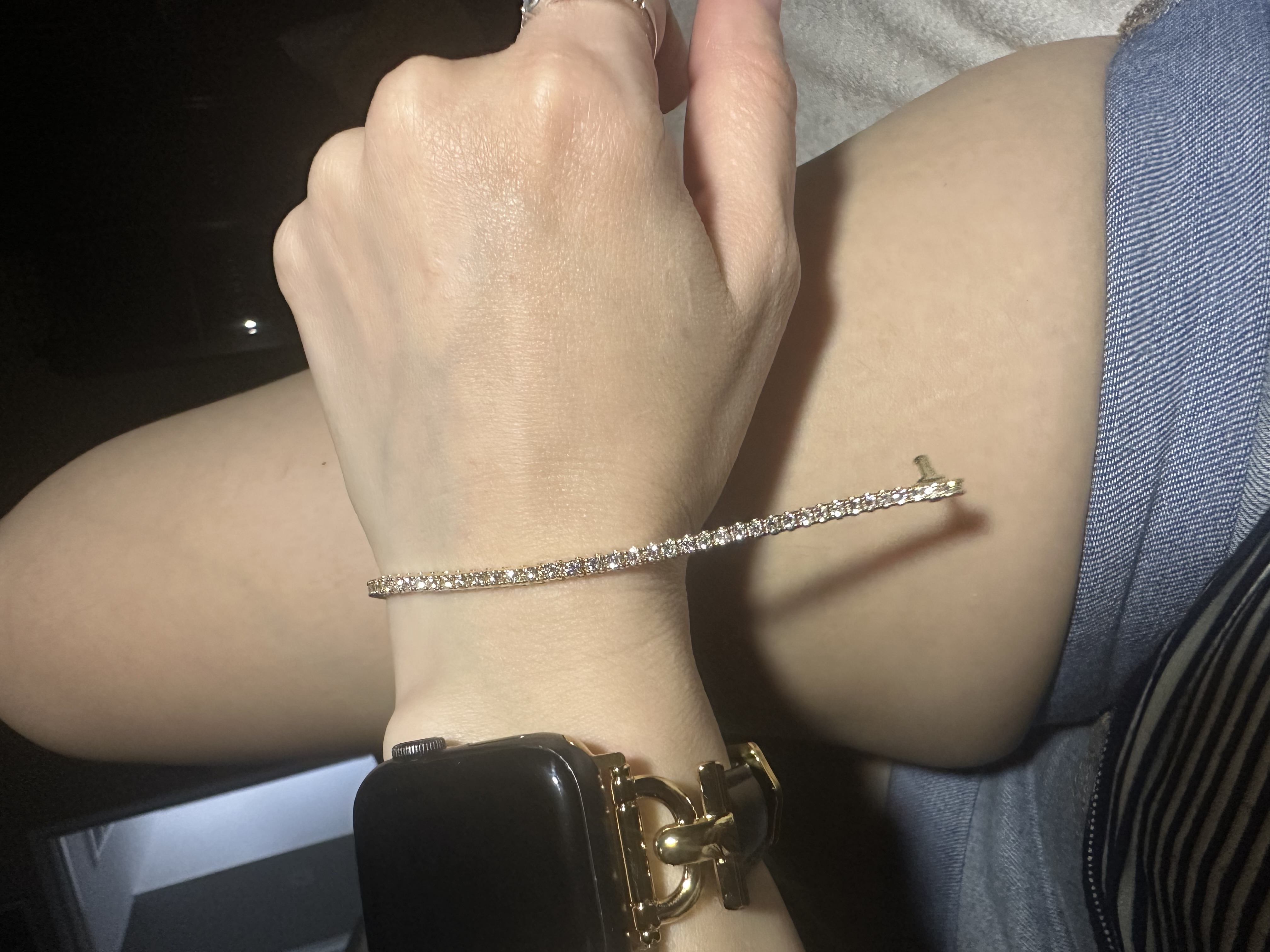 Bracelet Tennis Diamants 14K Or Blanc - 3,97 Carats Diamants Ronds Naturels - Unisexe Jisha