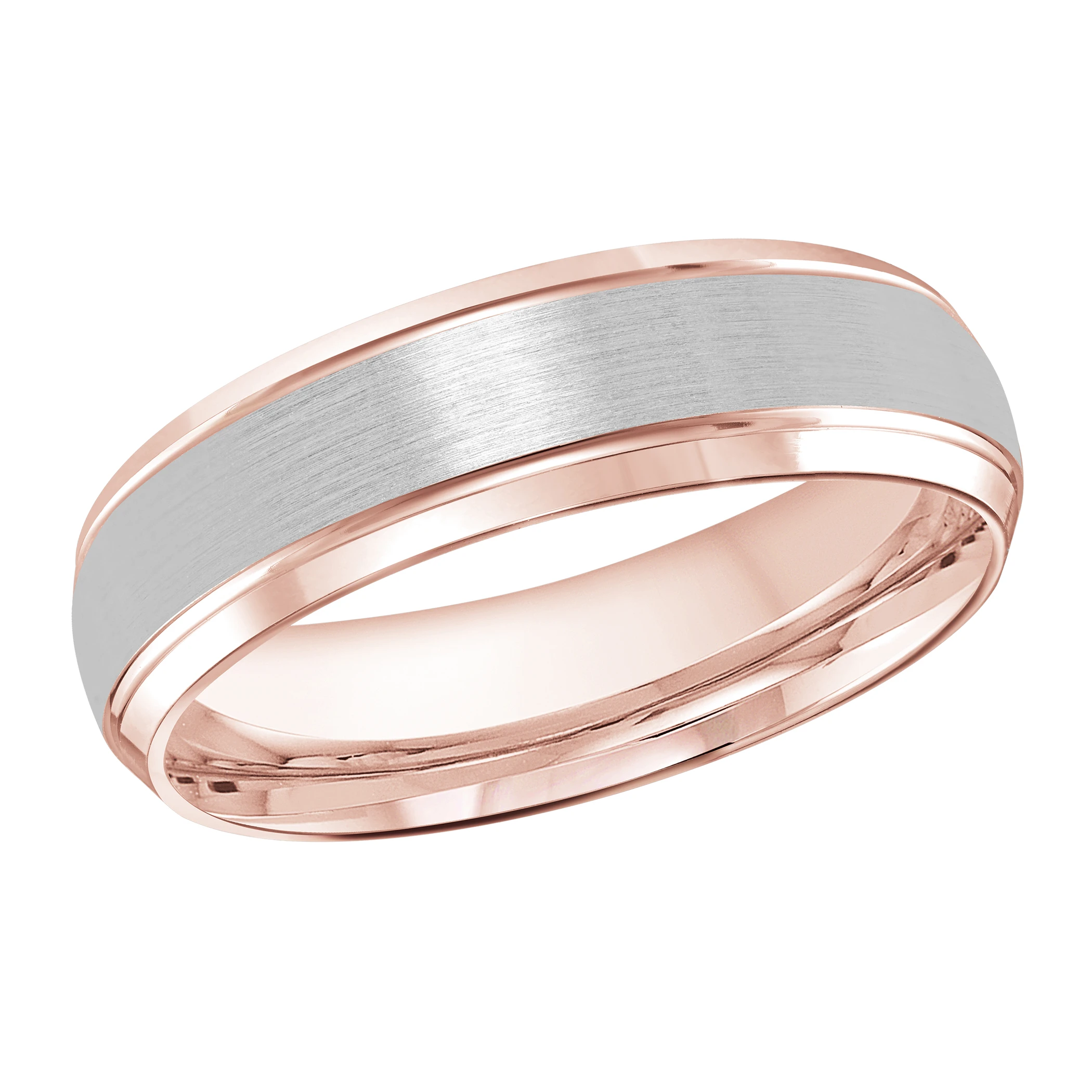 Satin Finish 14K Rose and White Gold
