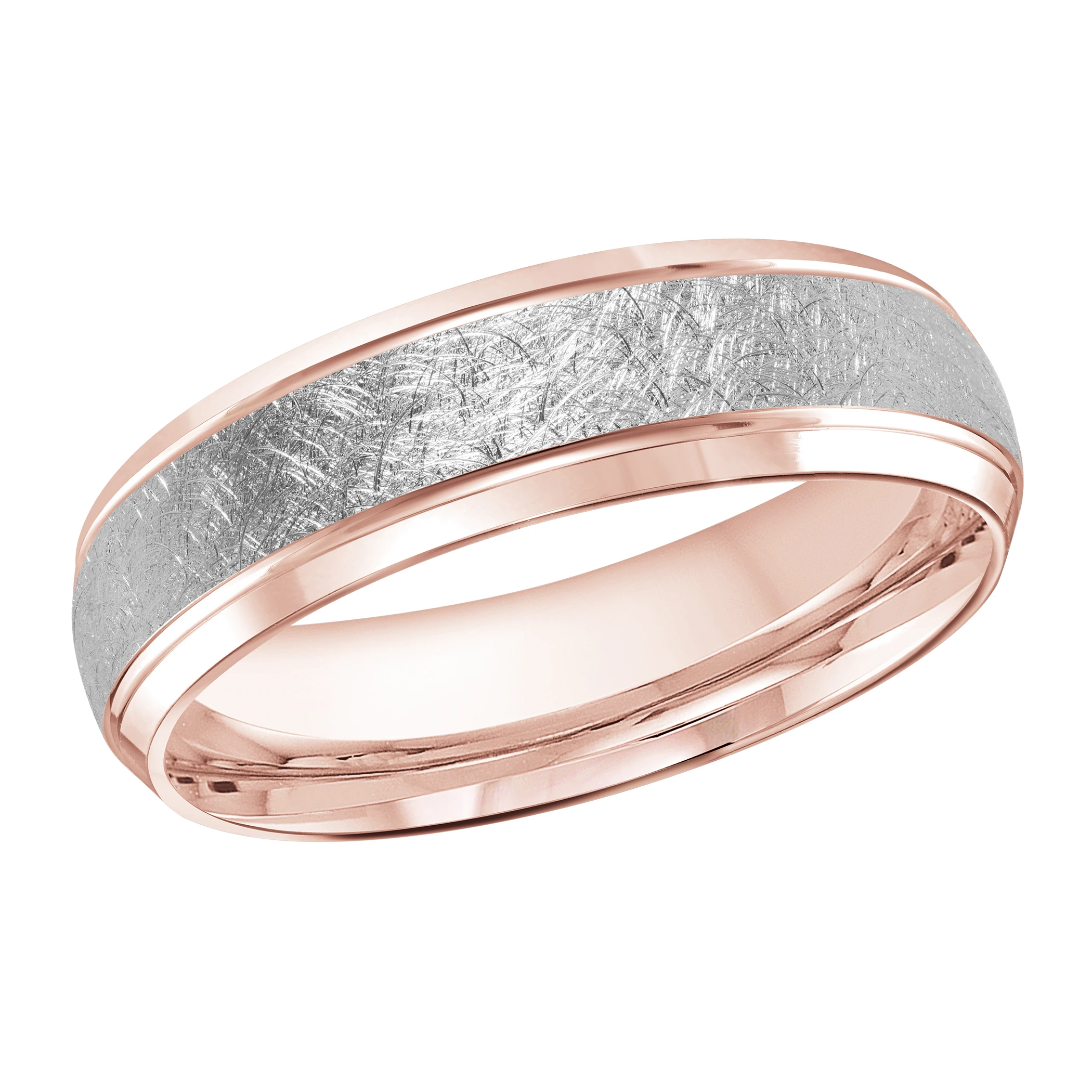 Scratch Pattern 14K Rose and White Gold