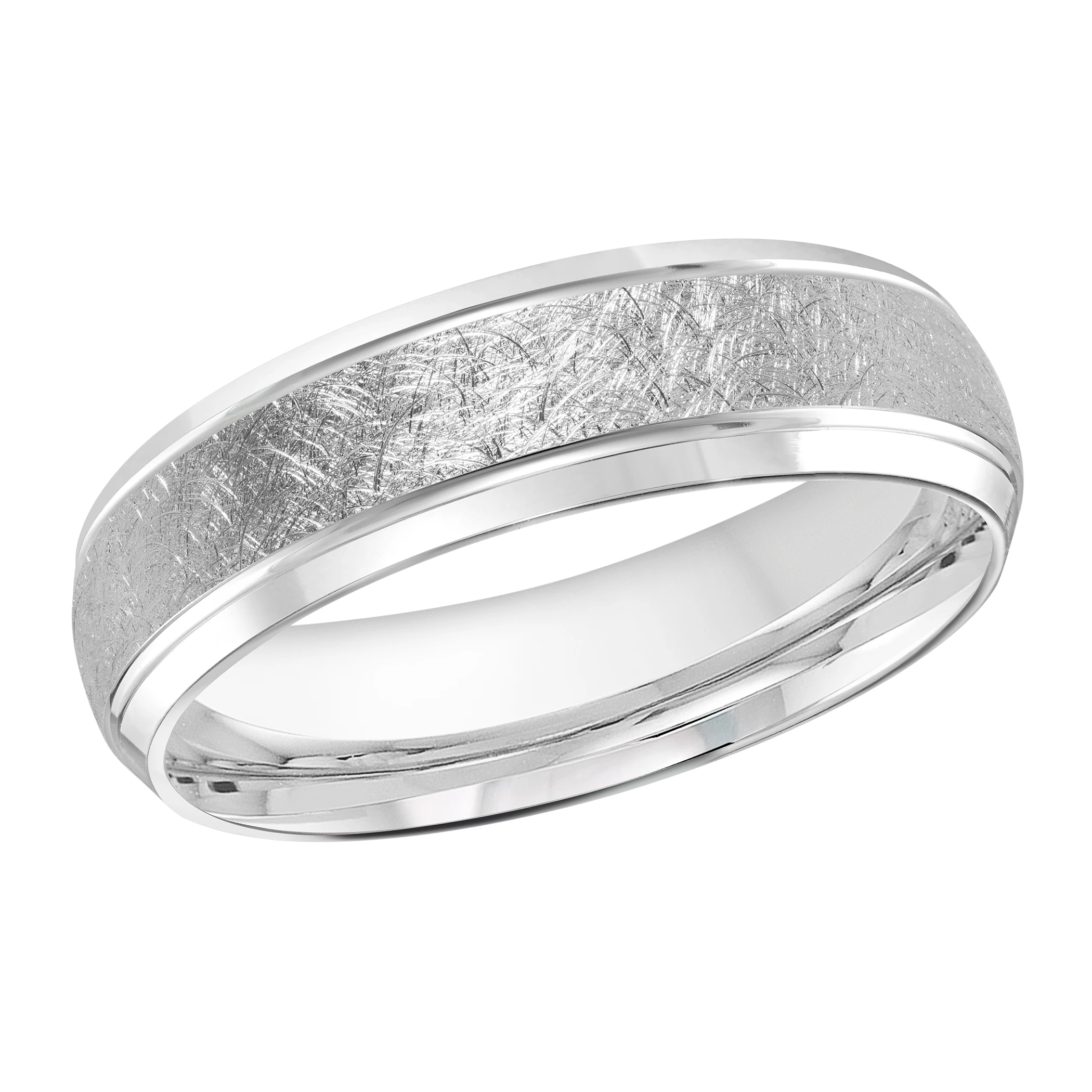 Scratch Pattern 14K White Gold