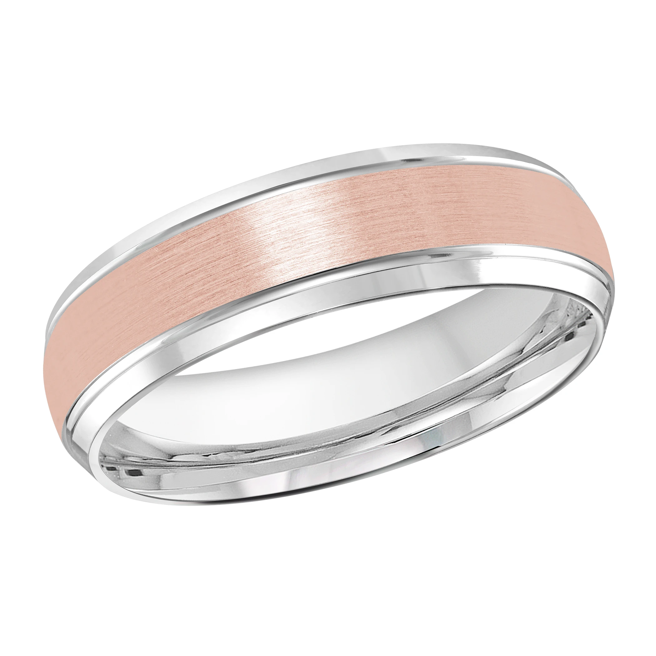 Satin Finish 14K White and Rose Gold