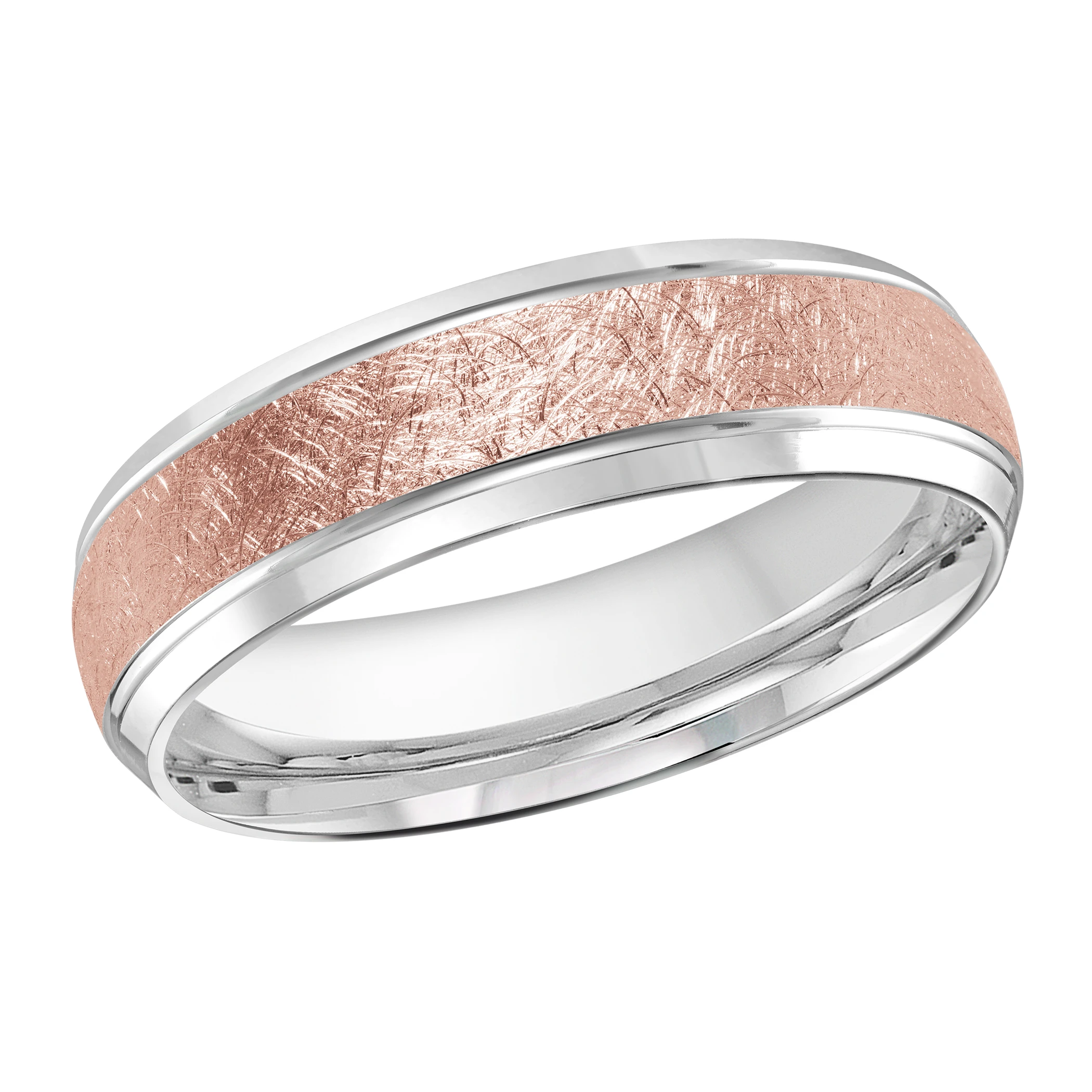 Scratch Pattern 14K White and Rose Gold