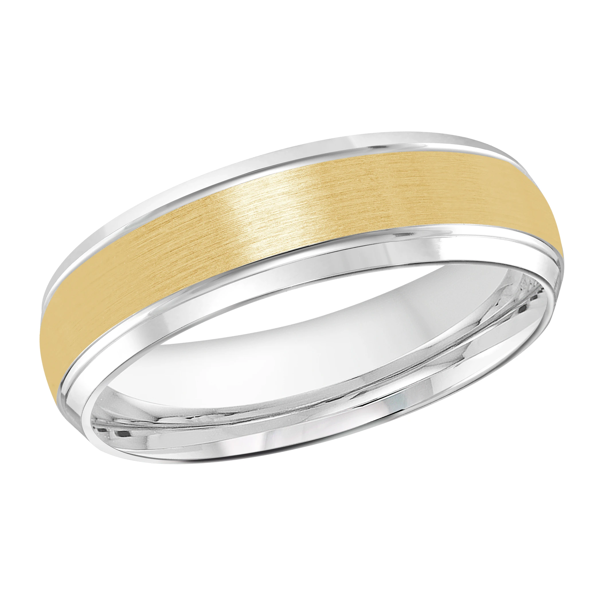 Satin Finish 14K White and Yellow Gold