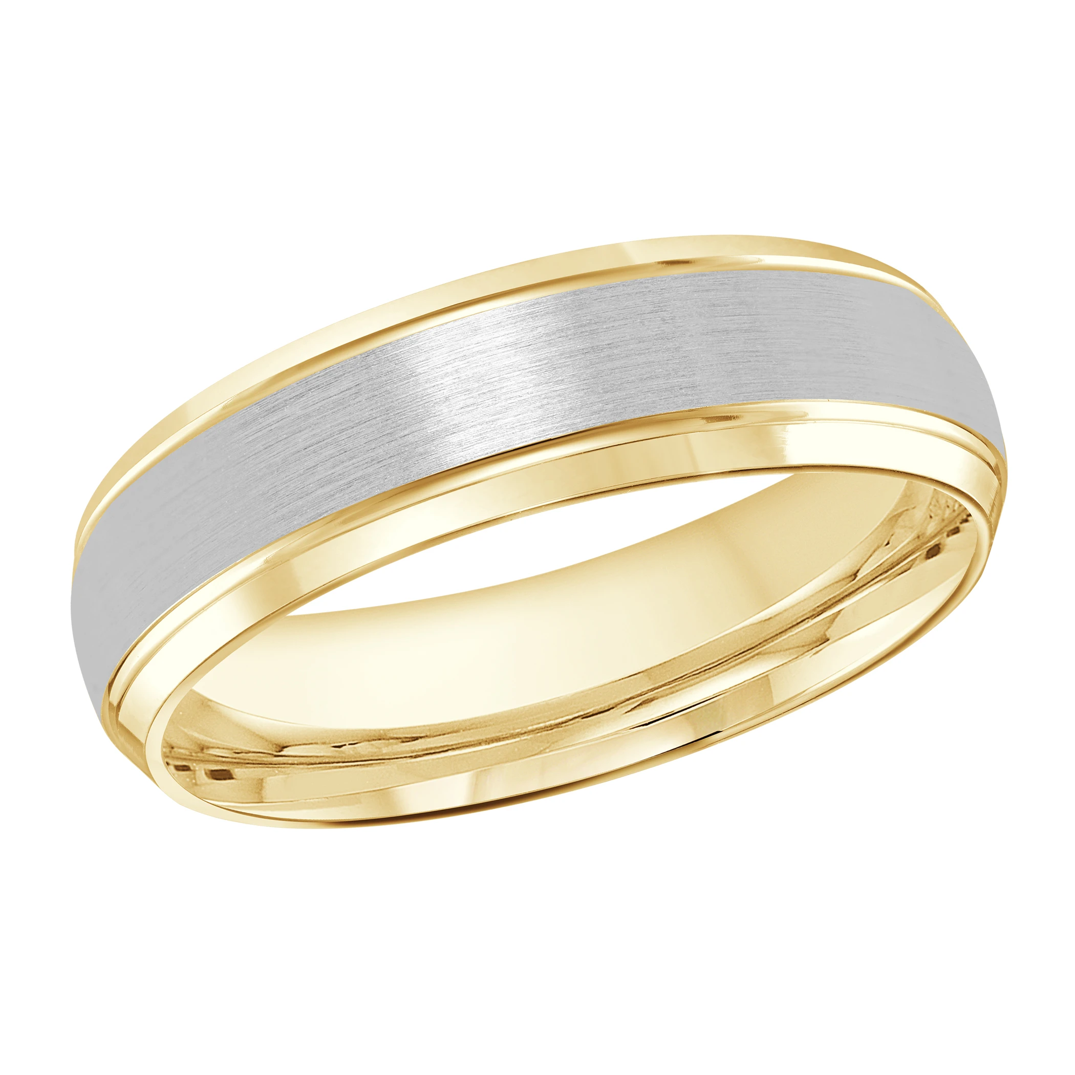 Satin Finish 14K Yellow and White Gold