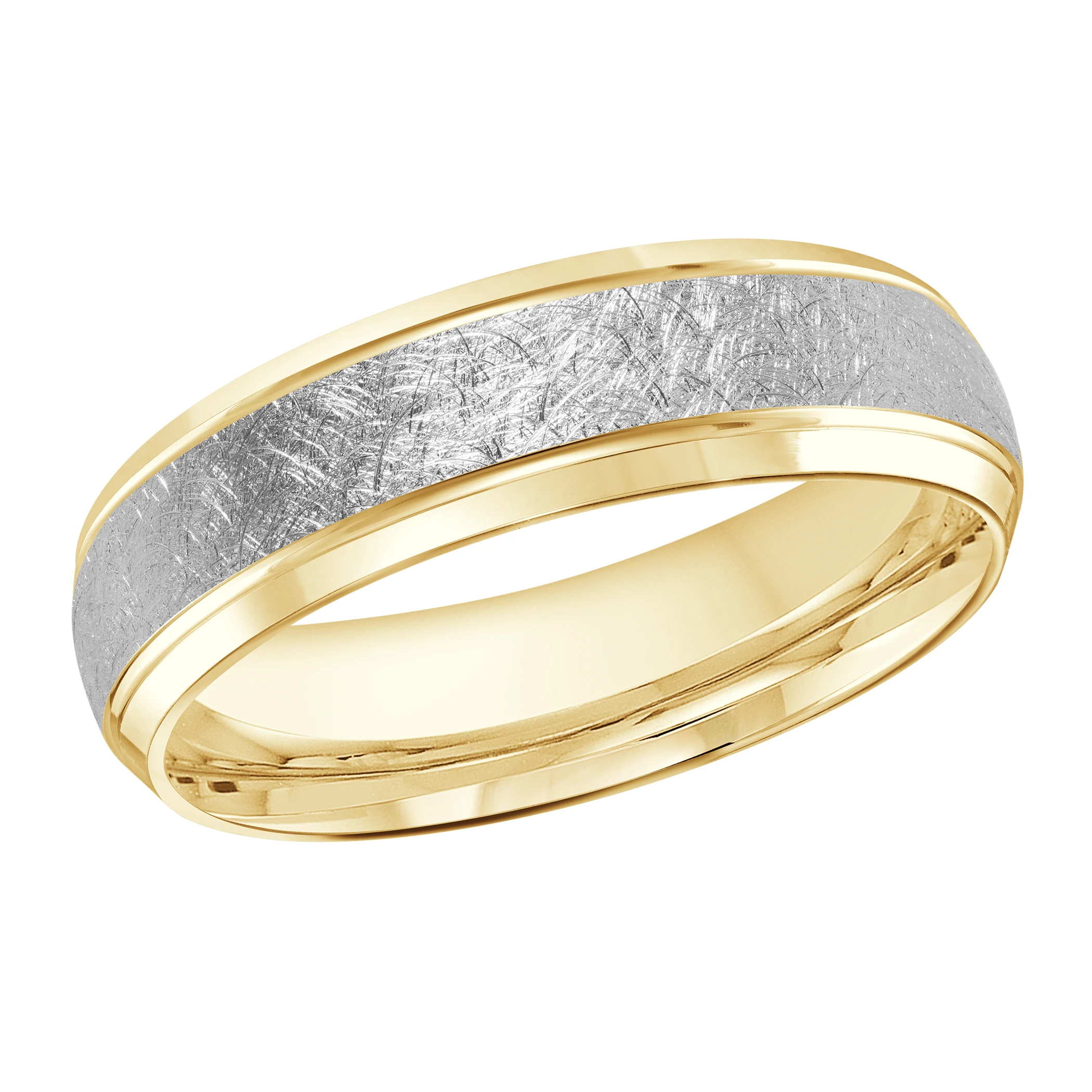 Scratch Pattern 14K Yellow and White Gold