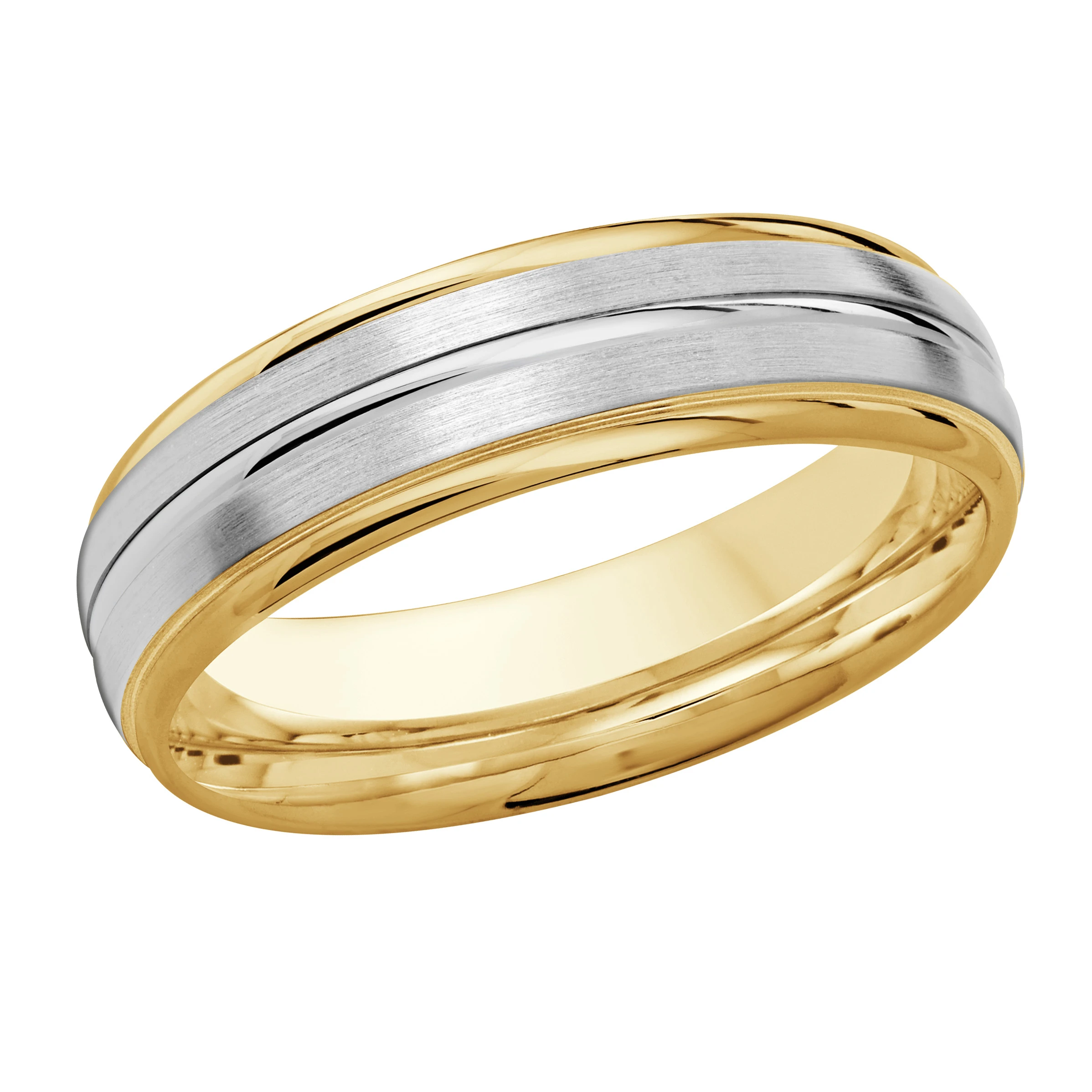 Satin Finish 14K Yellow and White Gold