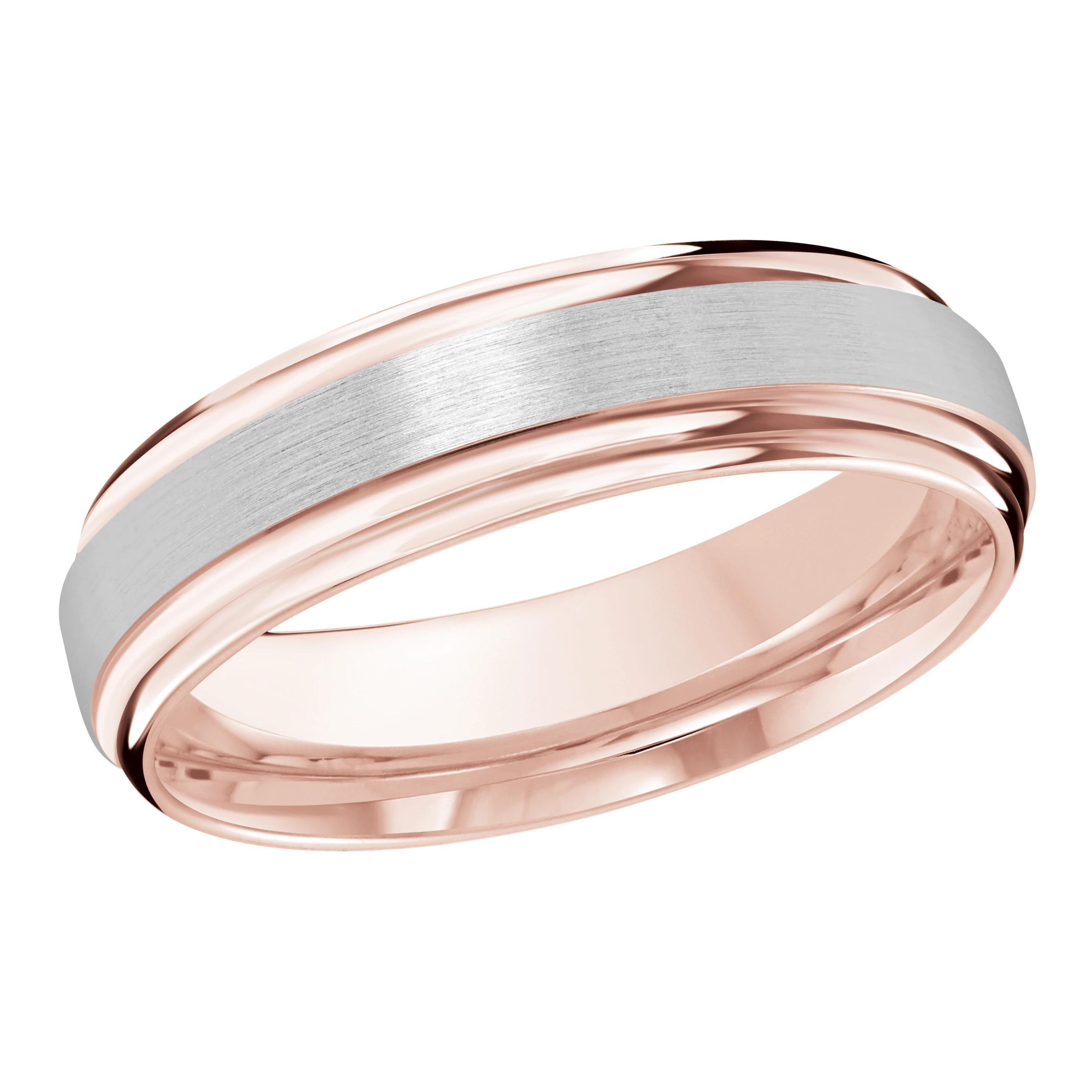 Satin Finish 14K Rose and White Gold