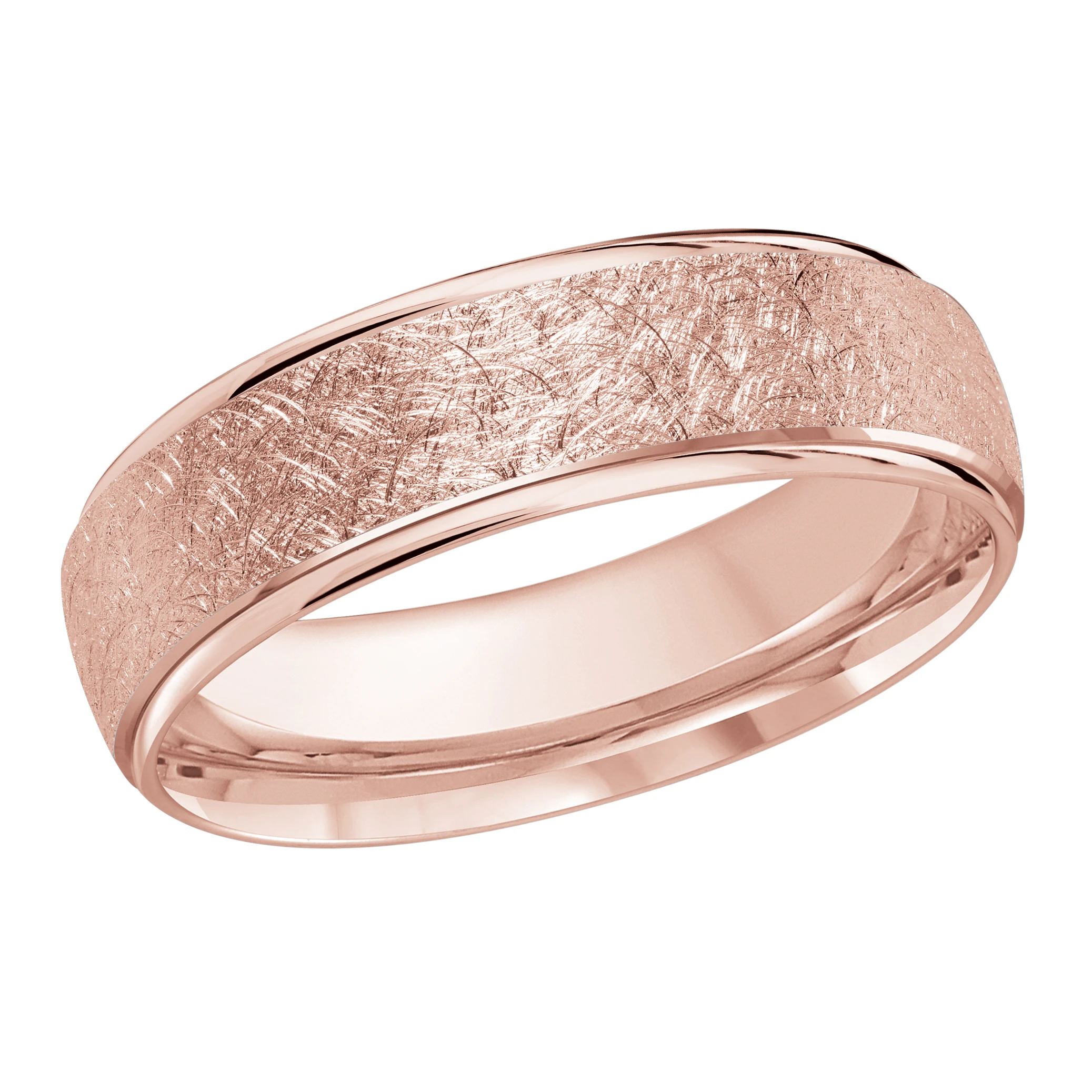 Scratch Finish 14K Rose Gold